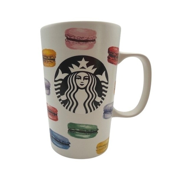 Starbucks Other - Starbucks Vintage 2015 Rainbow Macarons Mug White Multicolor Siren 16 oz New